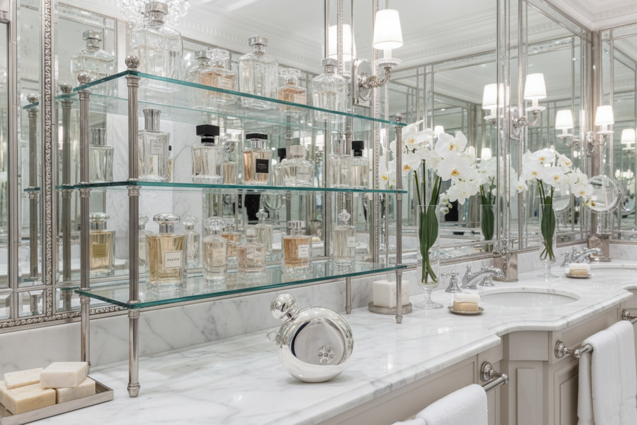 Sillem´s kleines Parfümflakon, rund mit Oese - Silverplated