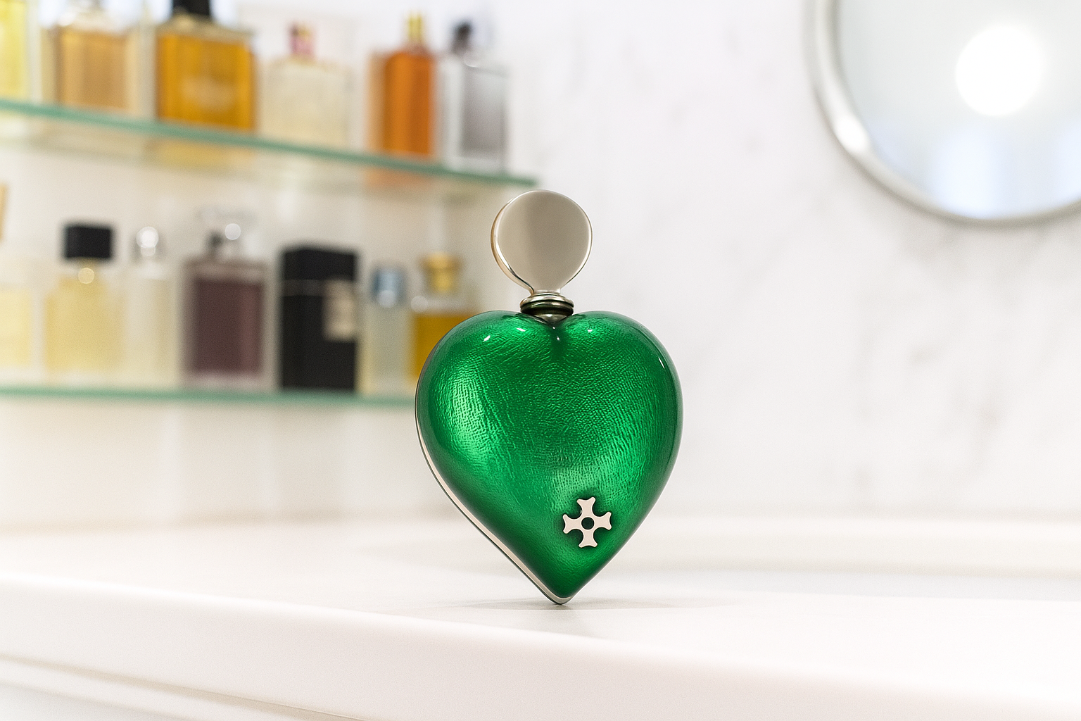 Sillem´s Parfümflakon weinendes Herz Sterling Silber - Emaille Grün Sillem´s Parfümflakon weinendes Herz Sterling Silber - Emaille Grün