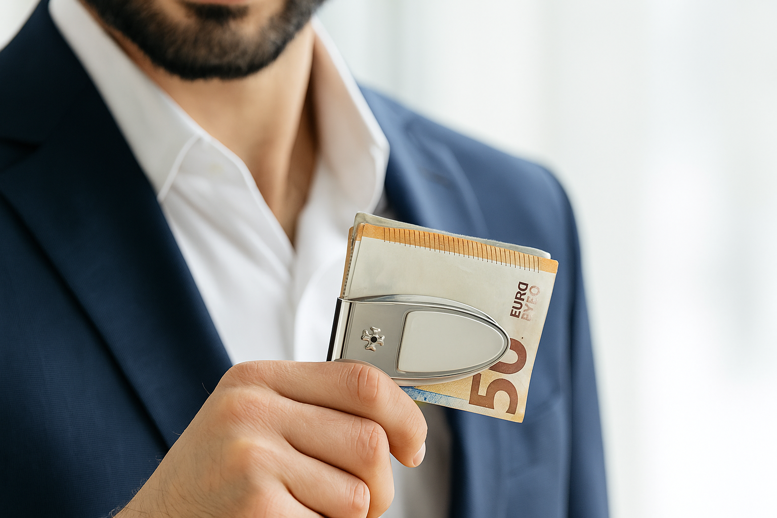 Sillem´s Geldklammer mit Gravurplatte - Sterling Silber