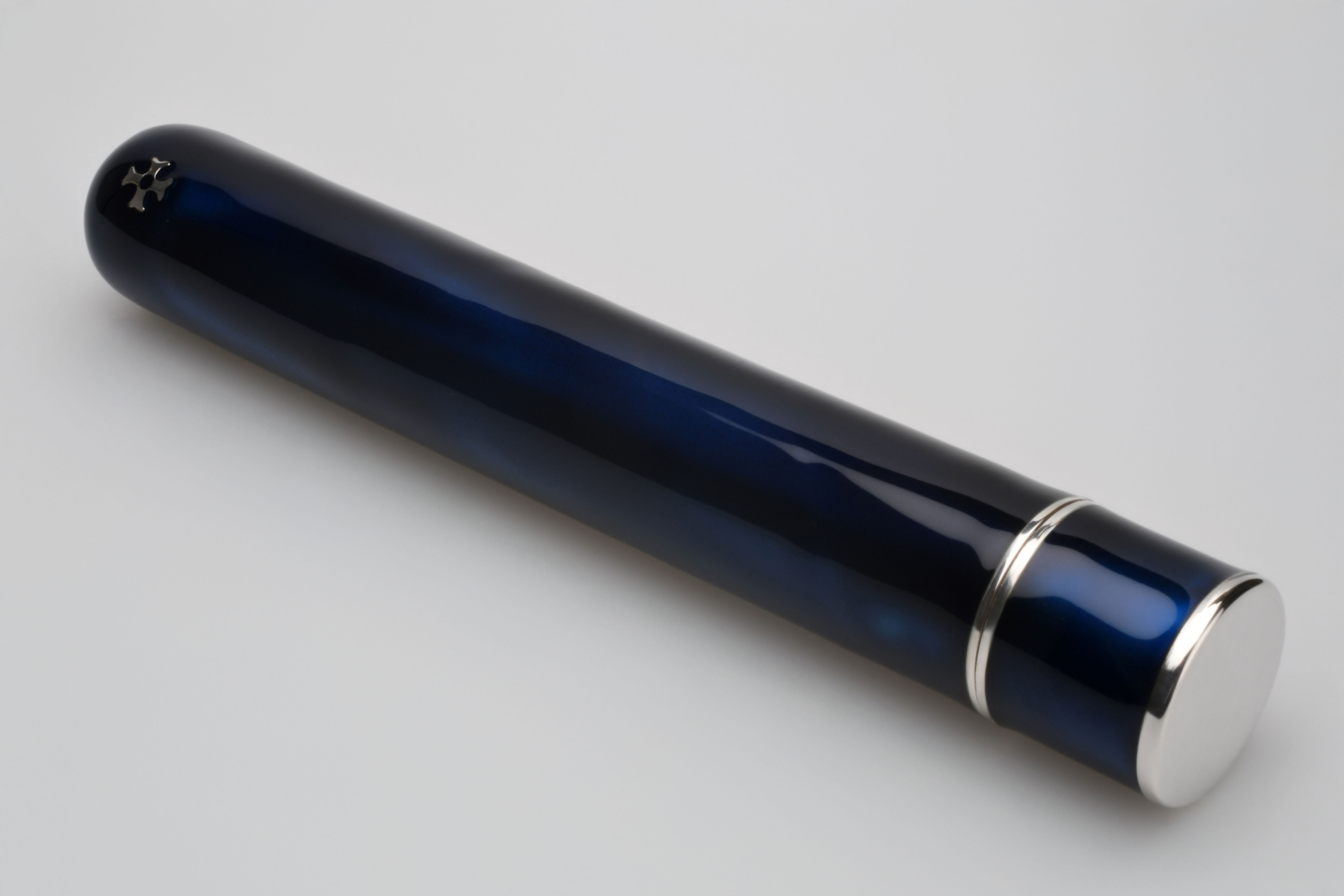 Sillem´s Zigarrenröhre 15 x 2cm - Sterling Silber Emaille Blau