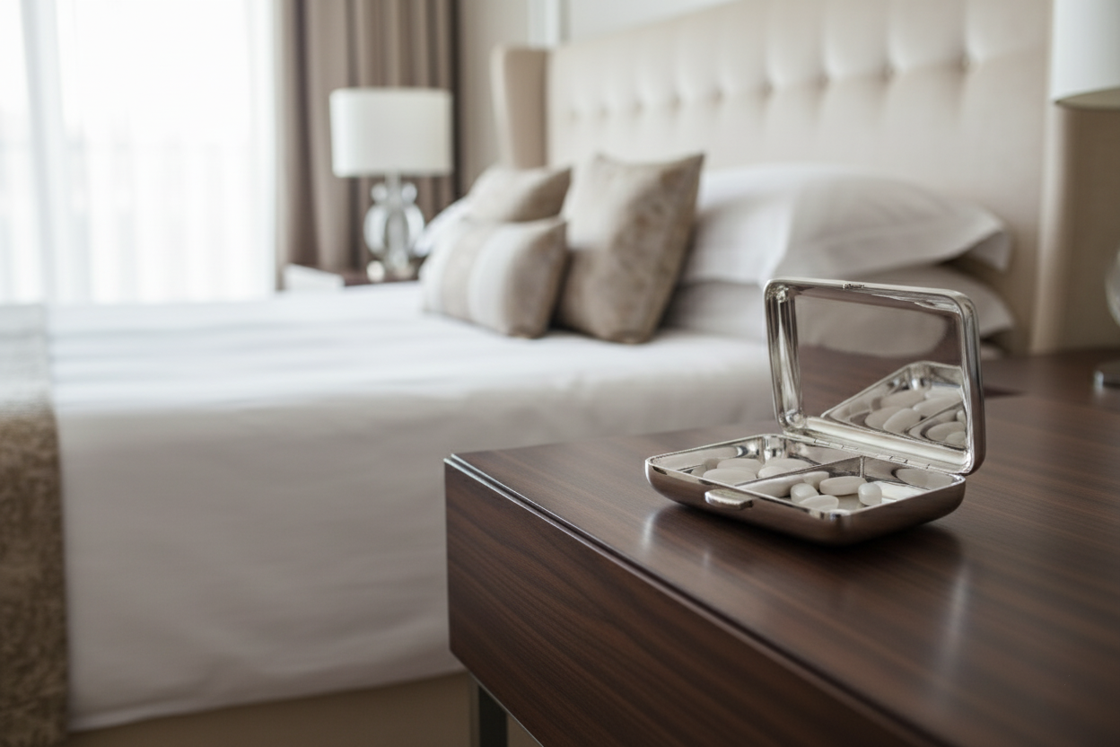 Sillem´s Pillendose, anatomische Form mit Schnappverschluß - Sterling Silber