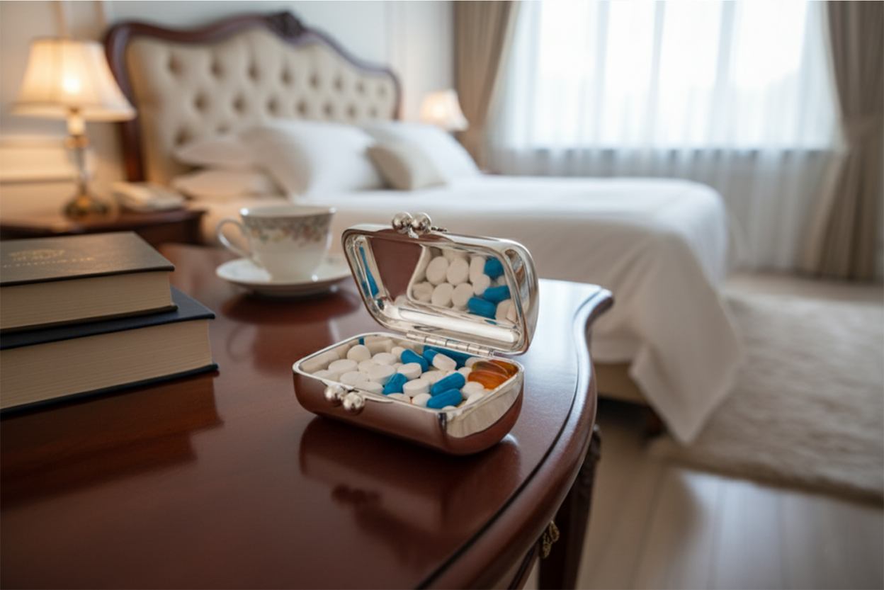 Sillem´s Pillendose im Handtaschenformat - Sterling Silber