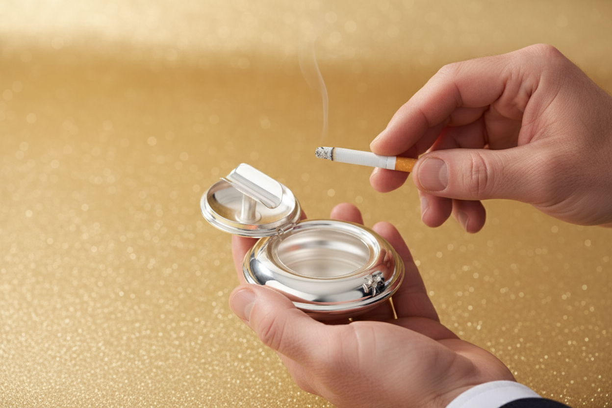 Sillem´s Taschenascher - Silverplated