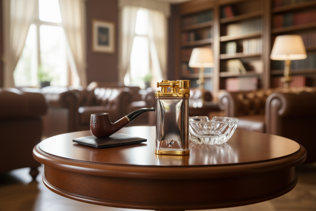 Sillem´s Pfeifenfeuerzeug Old Boy Gold - Sterling Silber