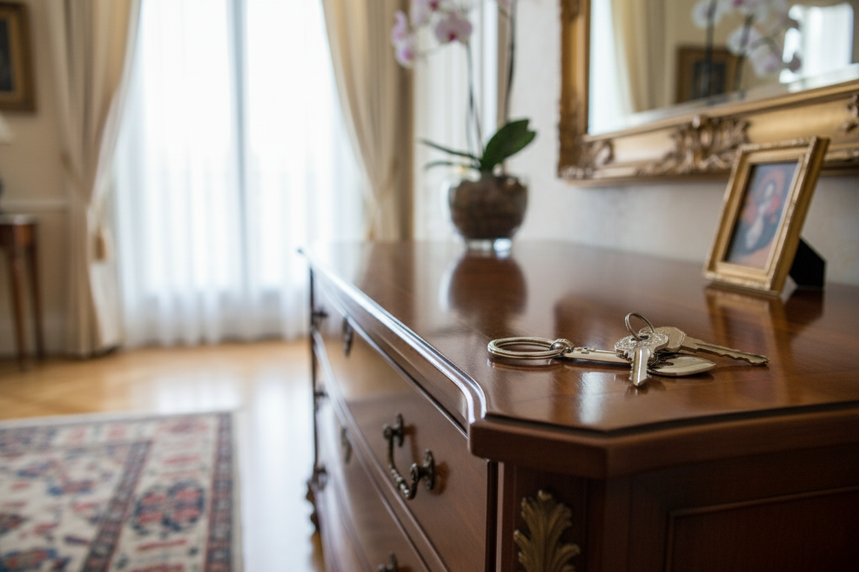 Sillem´s Schlüsselanhänger mit Ring und Herzplatte - Sterling Silber Sillem´s Schlüsselanhänger mit Ring und Herzplatte - Sterling Silber