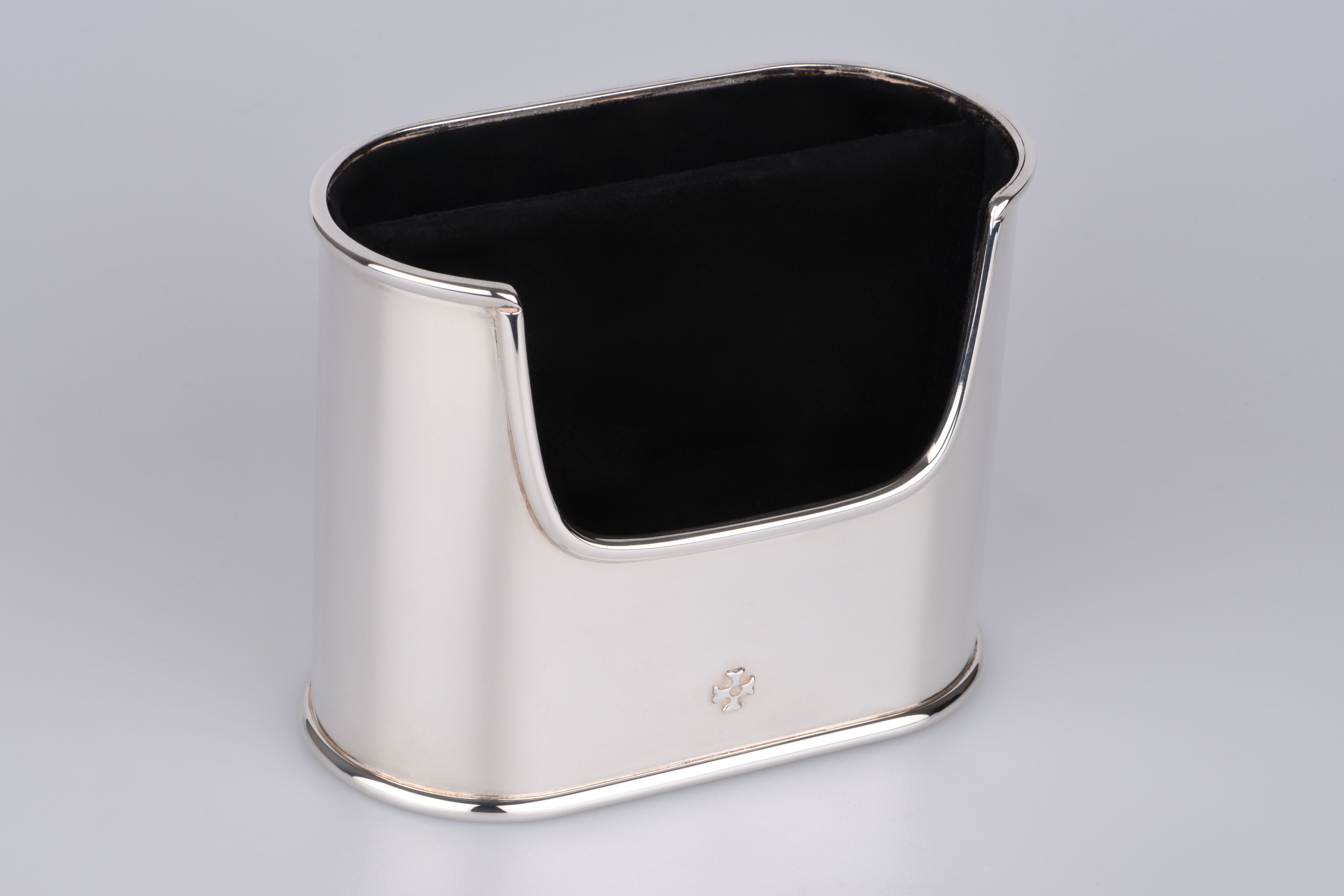 Sillem´s Köcher für Stifte und Zettel, innen Samt - Silverplated