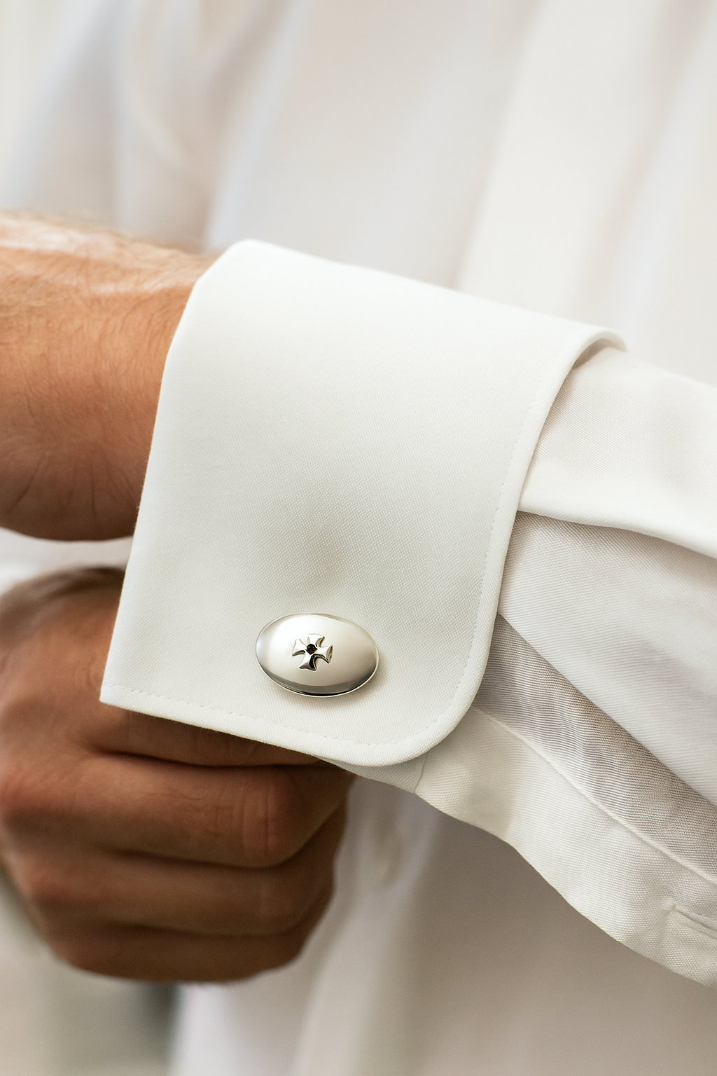 Sillem´s Manschettenknöpfe oval mit Klappverschluß - Sterling Silber