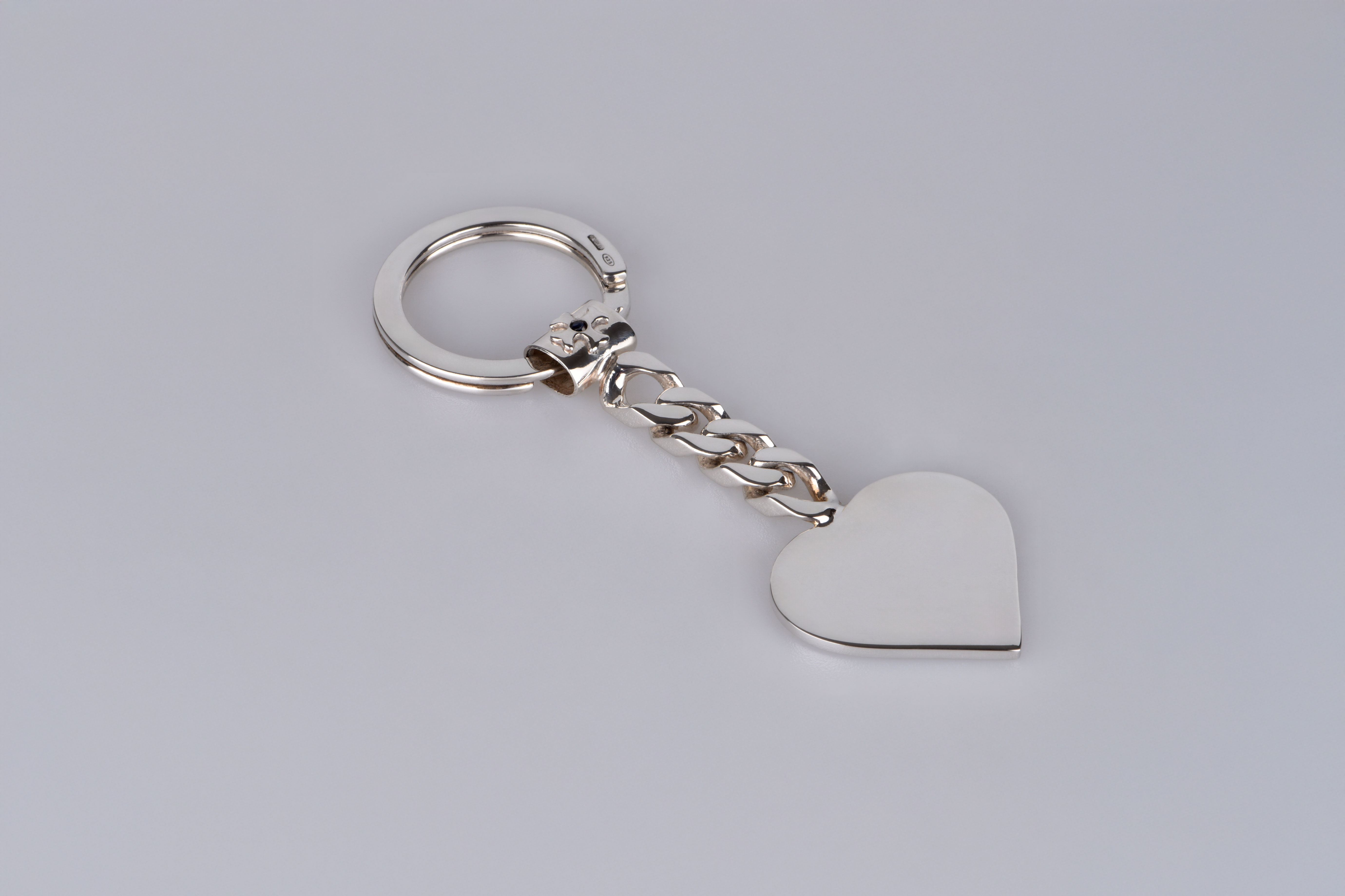 Sillem´s Schlüsselanhänger mit Ring und Herzplatte - Sterling Silber