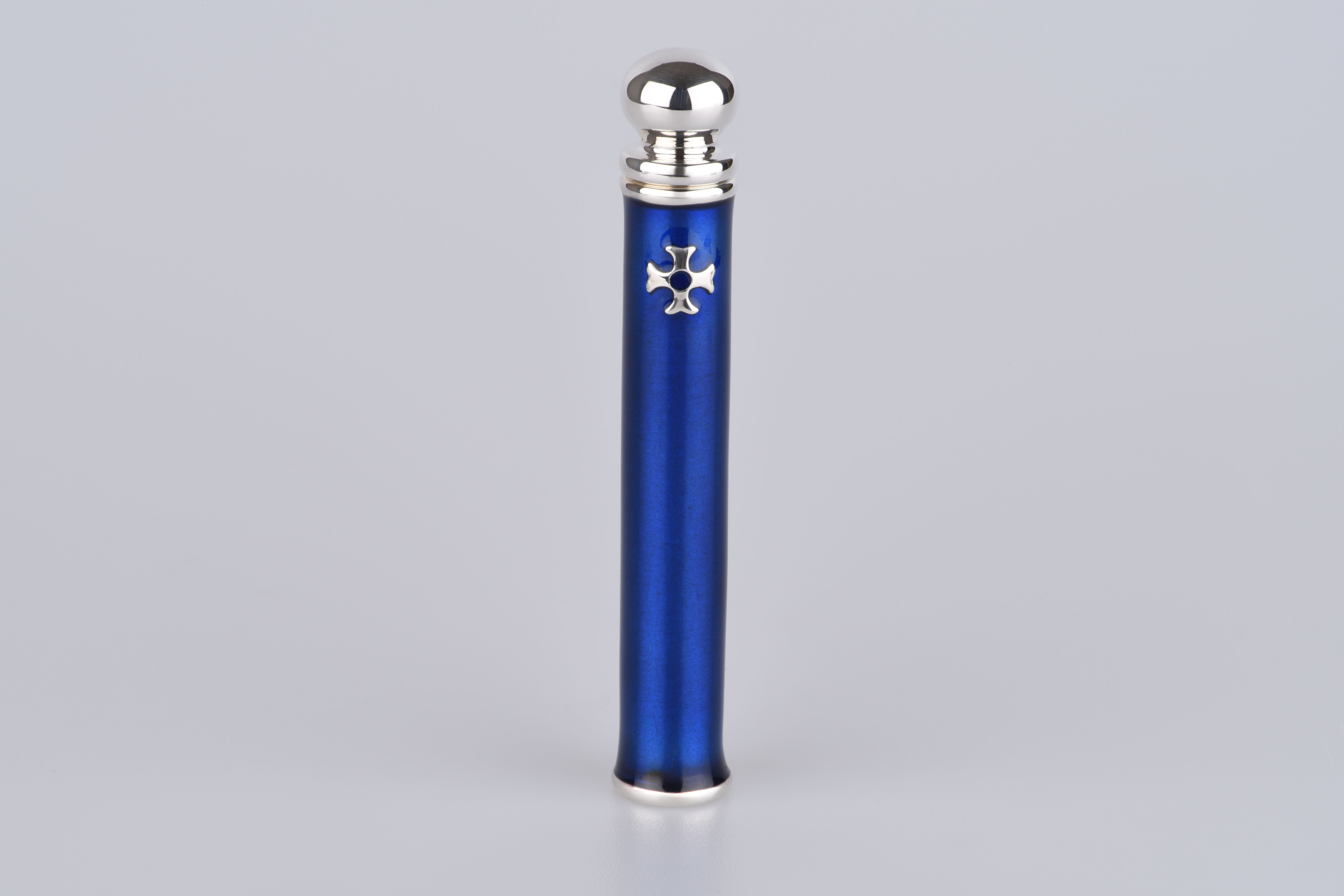 Sillem´s Pfeifenstopfer mit Dorn - Sterling Silber Emaille Blau