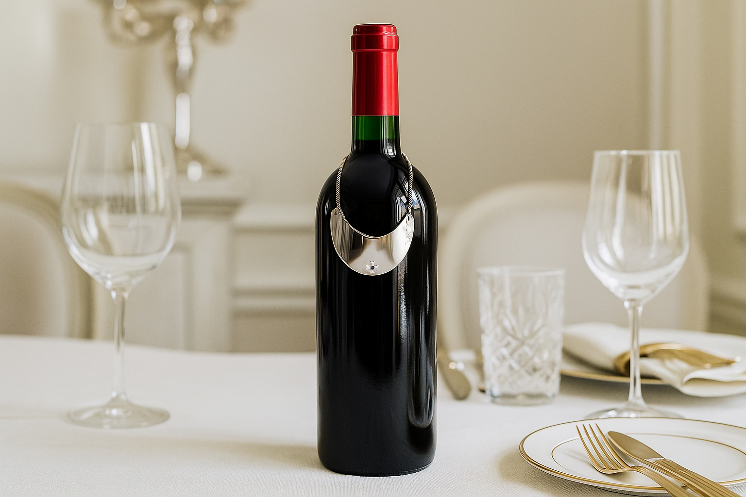 Sillem´s Flaschenschild klein mit Kette - Sterling Silber