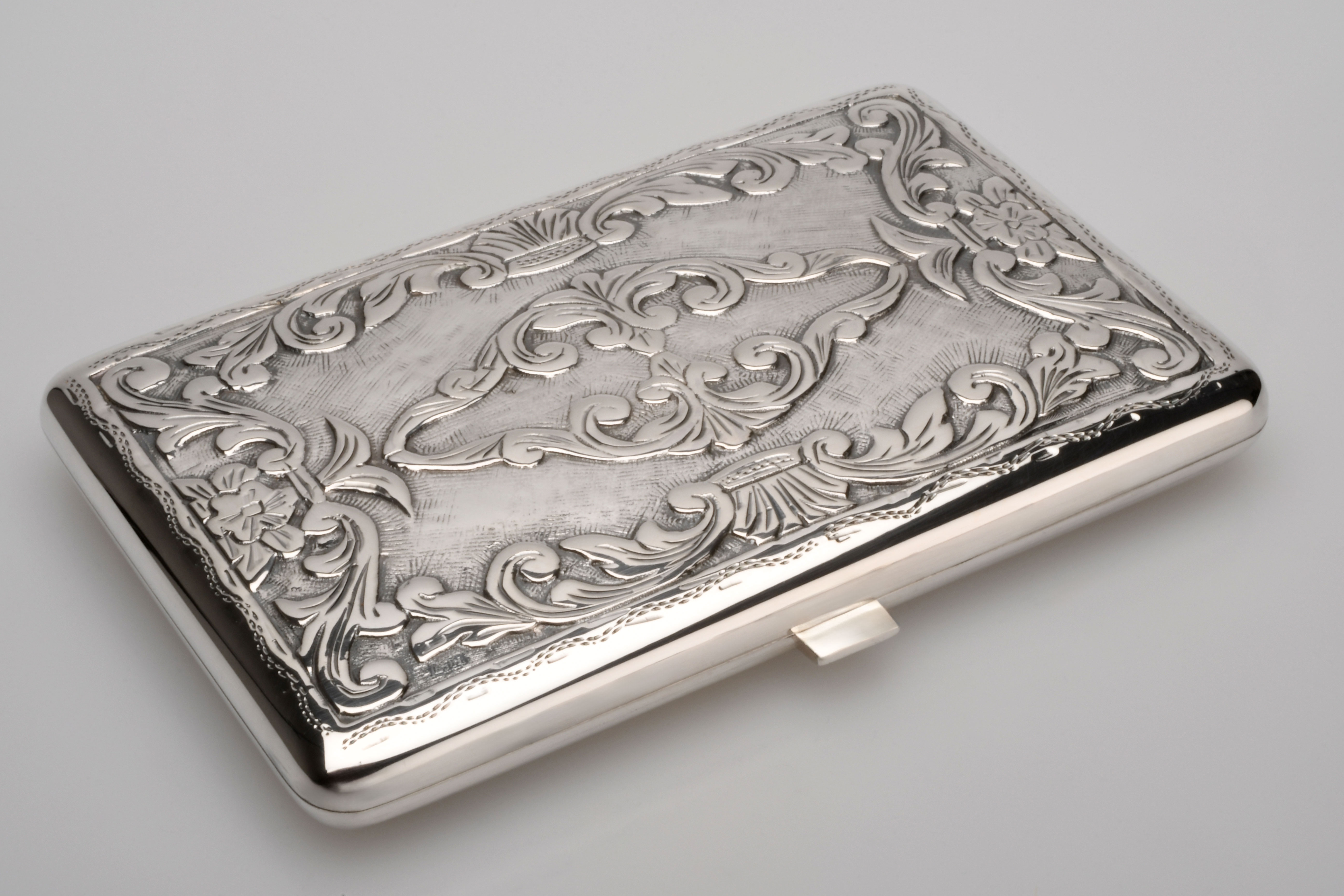 Sillem´s Zigarettenetui für 6 Zigaretten, Handgraviert - Sterling Silber Puro