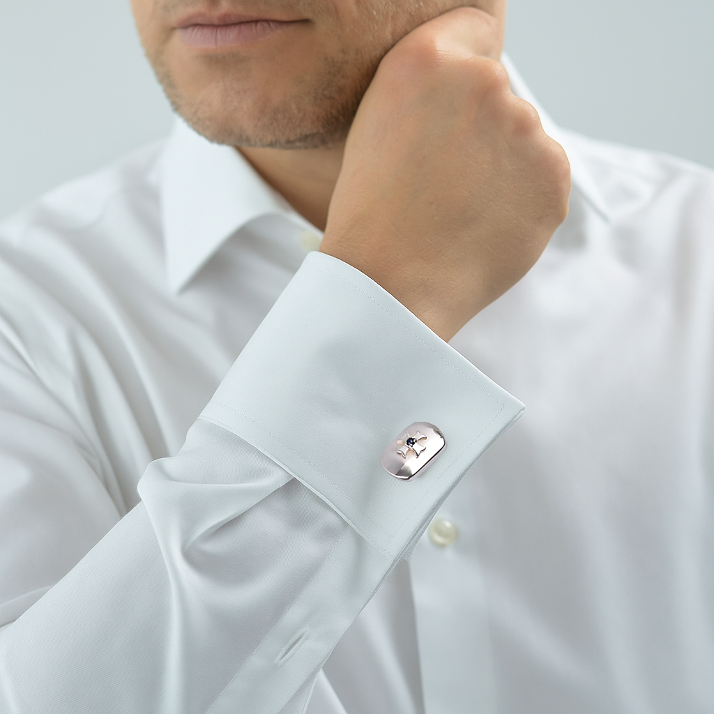 Sillem´s Manschettenknöpfe eckig mit Klappverschluß - Sterling Silber