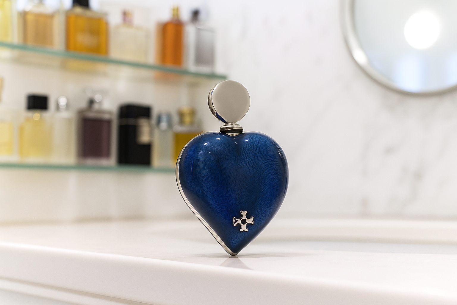 Sillem´s Parfümflakon weinendes Herz Sterling Silber - Emaille Blau Sillem´s Parfümflakon weinendes Herz Sterling Silber - Emaille Blau