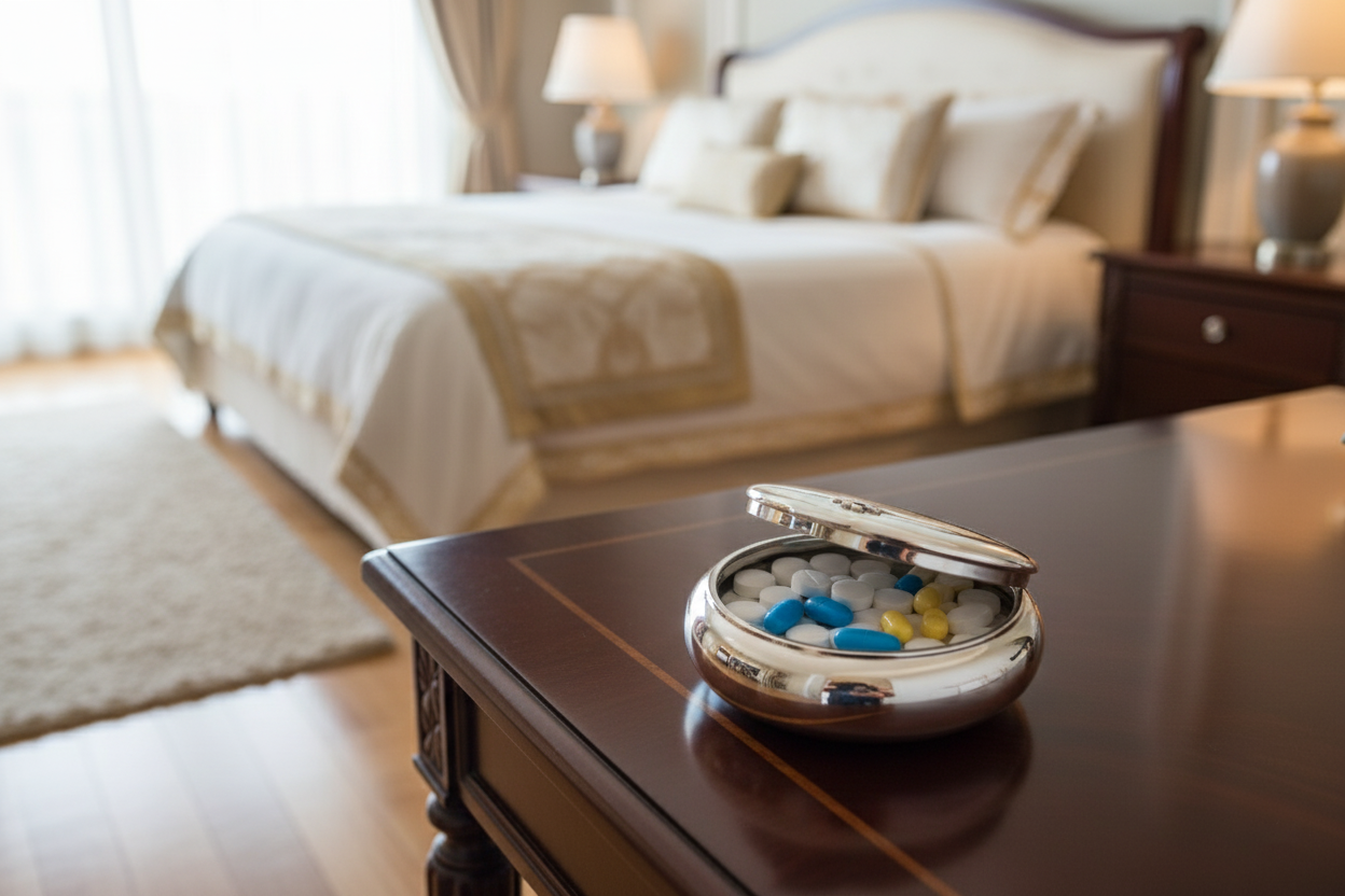 Sillem´s Pillendose rund mit Schnappverschluß - Sterling Silber